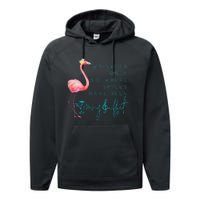 Cute Design Flamingo Wrinkles Only Go Where Smiles Have Been Performance Fleece Hoodie