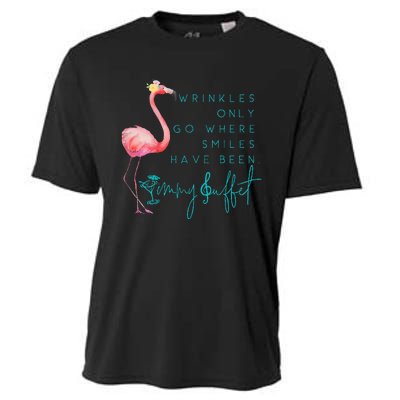 Cute Design Flamingo Wrinkles Only Go Where Smiles Have Been Cooling Performance Crew T-Shirt