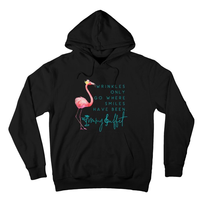 Cute Design Flamingo Wrinkles Only Go Where Smiles Have Been Hoodie