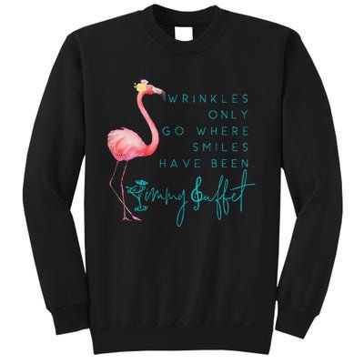 Cute Design Flamingo Wrinkles Only Go Where Smiles Have Been Sweatshirt