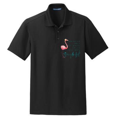 Cute Design Flamingo Wrinkles Only Go Where Smiles Have Been Dry Zone Grid Polo