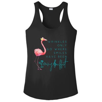 Cute Design Flamingo Wrinkles Only Go Where Smiles Have Been Ladies PosiCharge Competitor Racerback Tank