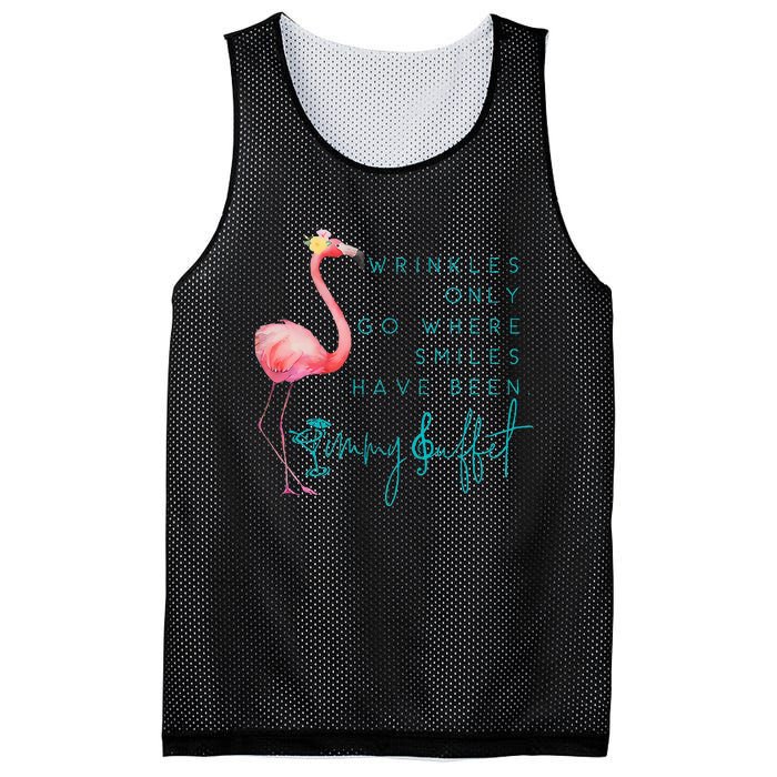 Cute Design Flamingo Wrinkles Only Go Where Smiles Have Been Mesh Reversible Basketball Jersey Tank