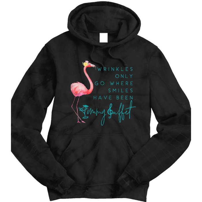 Cute Design Flamingo Wrinkles Only Go Where Smiles Have Been Tie Dye Hoodie