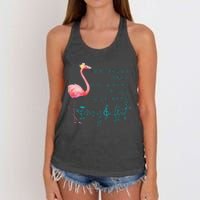 Cute Design Flamingo Wrinkles Only Go Where Smiles Have Been Women's Knotted Racerback Tank