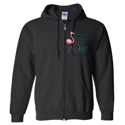 Cute Design Flamingo Wrinkles Only Go Where Smiles Have Been Full Zip Hoodie