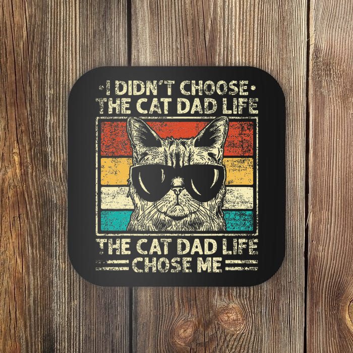 Cat Dad Funny Cat Dad Fathers Day Cat Daddy Gift Coaster