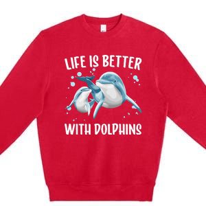 Cute Dolphin For Men Women Kids Aquatic Animal Dolphin Lover Premium Crewneck Sweatshirt