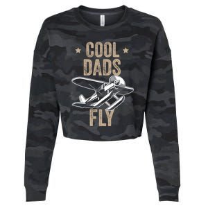 Cool Dads Fly Seaplane Gift Pilot Airplane Gift Cropped Pullover Crew