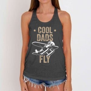 Cool Dads Fly Seaplane Gift Pilot Airplane Gift Women's Knotted Racerback Tank