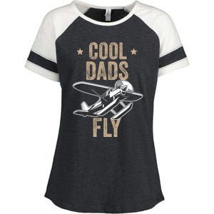 Cool Dads Fly Seaplane Gift Pilot Airplane Gift Enza Ladies Jersey Colorblock Tee