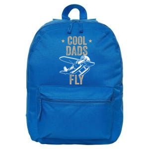 Cool Dads Fly Seaplane Gift Pilot Airplane Gift 16 in Basic Backpack