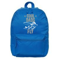 Cool Dads Fly Seaplane Gift Pilot Airplane Gift 16 in Basic Backpack