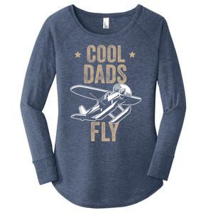 Cool Dads Fly Seaplane Gift Pilot Airplane Gift Women's Perfect Tri Tunic Long Sleeve Shirt