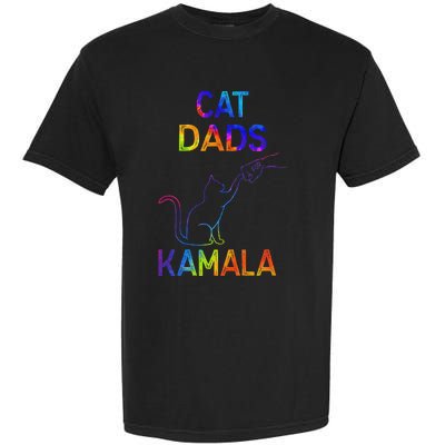 Cat Dads For Kamala Tie Dye Harris Madam President 47 Garment-Dyed Heavyweight T-Shirt