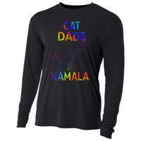 Cat Dads For Kamala Tie Dye Harris Madam President 47 Cooling Performance Long Sleeve Crew