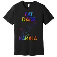 Cat Dads For Kamala Tie Dye Harris Madam President 47 Premium T-Shirt