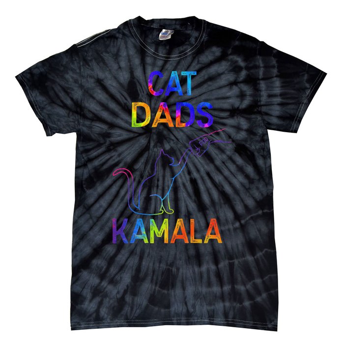 Cat Dads For Kamala Tie Dye Harris Madam President 47 Tie-Dye T-Shirt