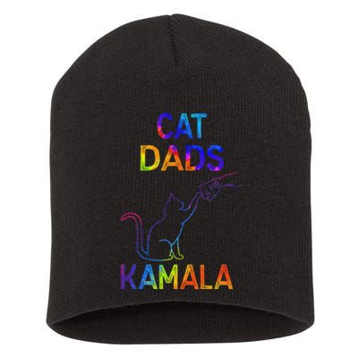 Cat Dads For Kamala Tie Dye Harris Madam President 47 Short Acrylic Beanie