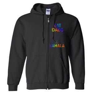 Cat Dads For Kamala Tie Dye Harris Madam President 47 Full Zip Hoodie