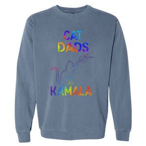 Cat Dads For Kamala Tie Dye Harris Madam President 47 Garment-Dyed Sweatshirt