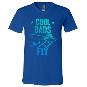 Cool Dads Fly Seaplane Gift Pilot Airplane Gift V-Neck T-Shirt