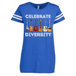 Celebrate Diversity - Funny Guitar Lover & Guitarist Gift Enza Ladies Jersey Football T-Shirt