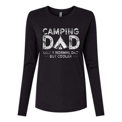 Camping Dad Funny Camper Fathers Day Camping Dad Womens Cotton Relaxed Long Sleeve T-Shirt