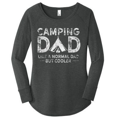 Camping Dad Funny Camper Fathers Day Camping Dad Women's Perfect Tri Tunic Long Sleeve Shirt