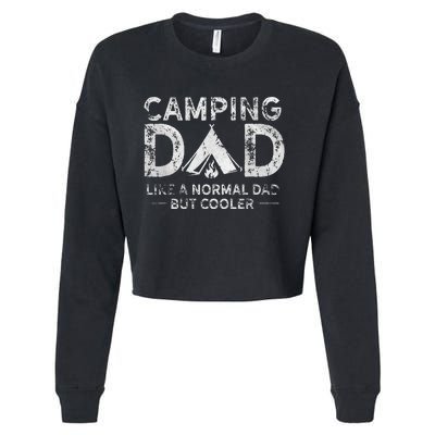 Camping Dad Funny Camper Fathers Day Camping Dad Cropped Pullover Crew