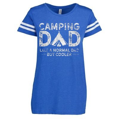 Camping Dad Funny Camper Fathers Day Camping Dad Enza Ladies Jersey Football T-Shirt