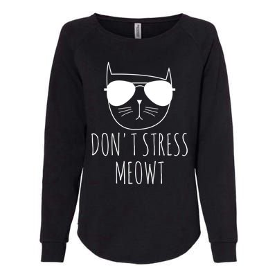 Cat Design Funny Pun Don't Stress Meowt Funny Saying Humour Meaningful Gift Womens California Wash Sweatshirt