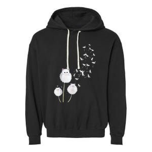 Cat Dandelion Flower SKT Garment-Dyed Fleece Hoodie