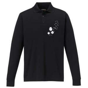 Cat Dandelion Flower SKT Performance Long Sleeve Polo