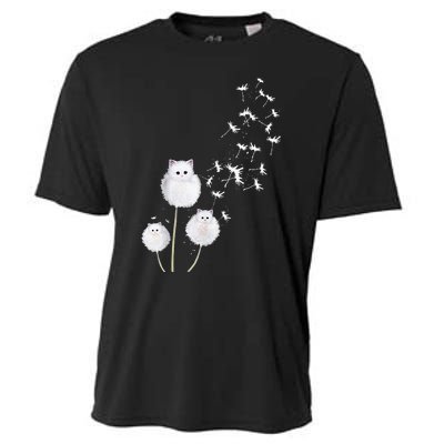 Cat Dandelion Flower SKT Cooling Performance Crew T-Shirt