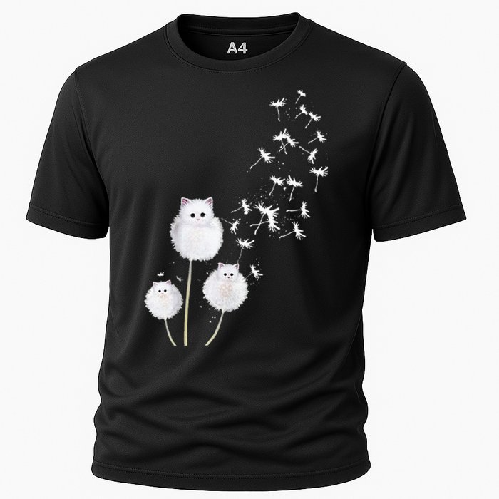 Cat Dandelion Flower SKT Cooling Performance Crew T-Shirt