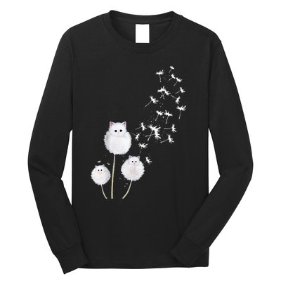 Cat Dandelion Flower SKT Long Sleeve Shirt