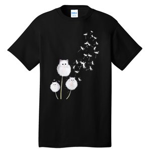 Cat Dandelion Flower SKT Tall T-Shirt