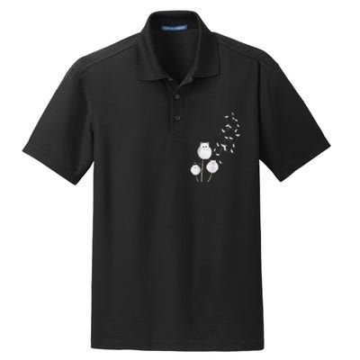 Cat Dandelion Flower SKT Dry Zone Grid Polo