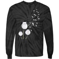 Cat Dandelion Flower SKT Tie-Dye Long Sleeve Shirt