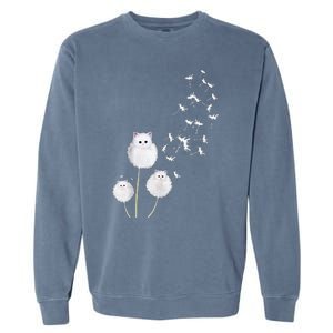 Cat Dandelion Flower SKT Garment-Dyed Sweatshirt