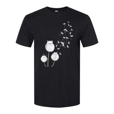 Cat Dandelion Flower SKT Softstyle CVC T-Shirt