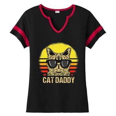 Cat Daddy Father's Day Cat Dad Ladies Halftime Notch Neck Tee