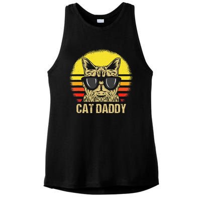 Cat Daddy Father's Day Cat Dad Ladies PosiCharge Tri-Blend Wicking Tank