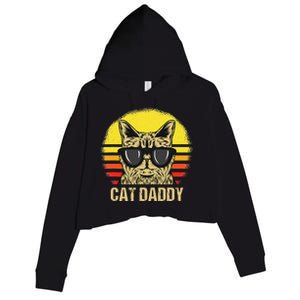 Cat Daddy Father's Day Cat Dad Crop Fleece Hoodie