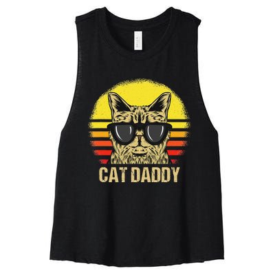 Cat Daddy Father's Day Cat Dad Women's Racerback Cropped Tank