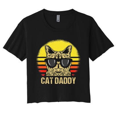 Cat Daddy Father's Day Cat Dad Women's Crop Top Tee