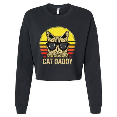 Cat Daddy Father's Day Cat Dad Cropped Pullover Crew