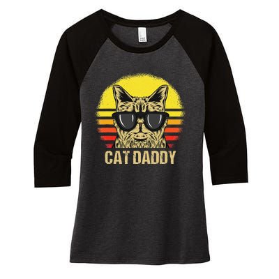 Cat Daddy Father's Day Cat Dad Women's Tri-Blend 3/4-Sleeve Raglan Shirt