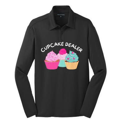 Cupcake Dealer Funny Cupcake Baker Pastry Baking Gift Silk Touch Performance Long Sleeve Polo